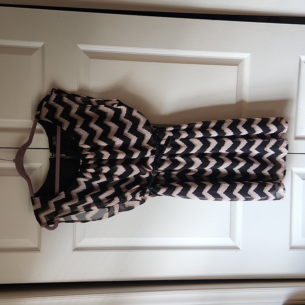 Chevron Belted Dress